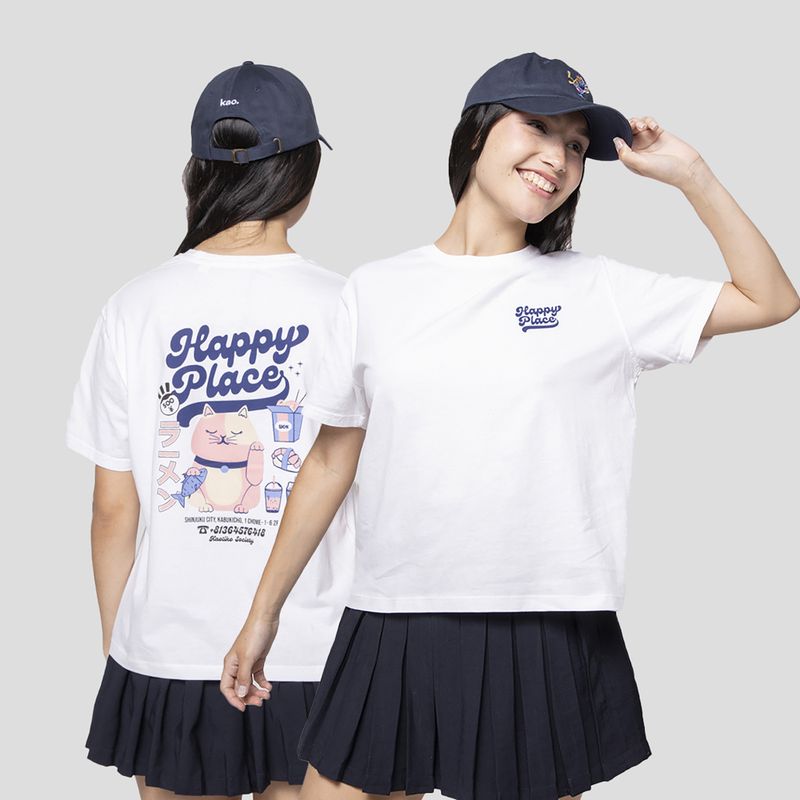 Maglietta Kaotiko da donna Happy Place bianco 2