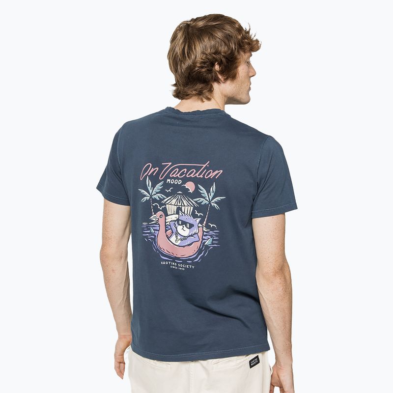 Kaotiko M / C Washed On Vacation T-shirt navy da uomo 2