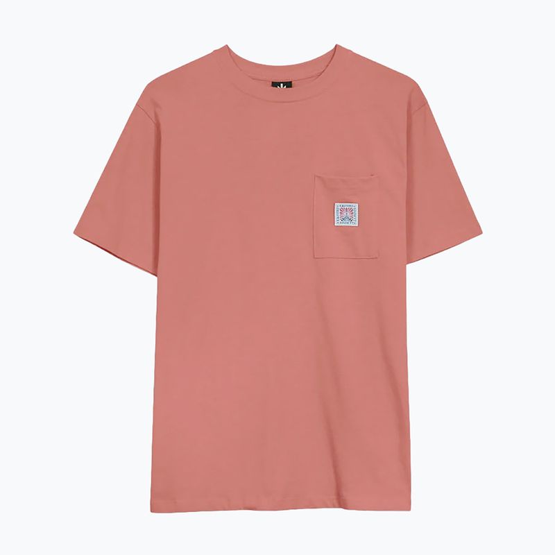 T-shirt da uomo Kaotiko Pocket Flower Society salmone 3
