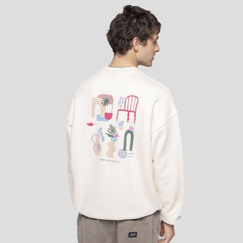 Felpa da donna Kaotiko Marrakech in cotone organico avorio 2