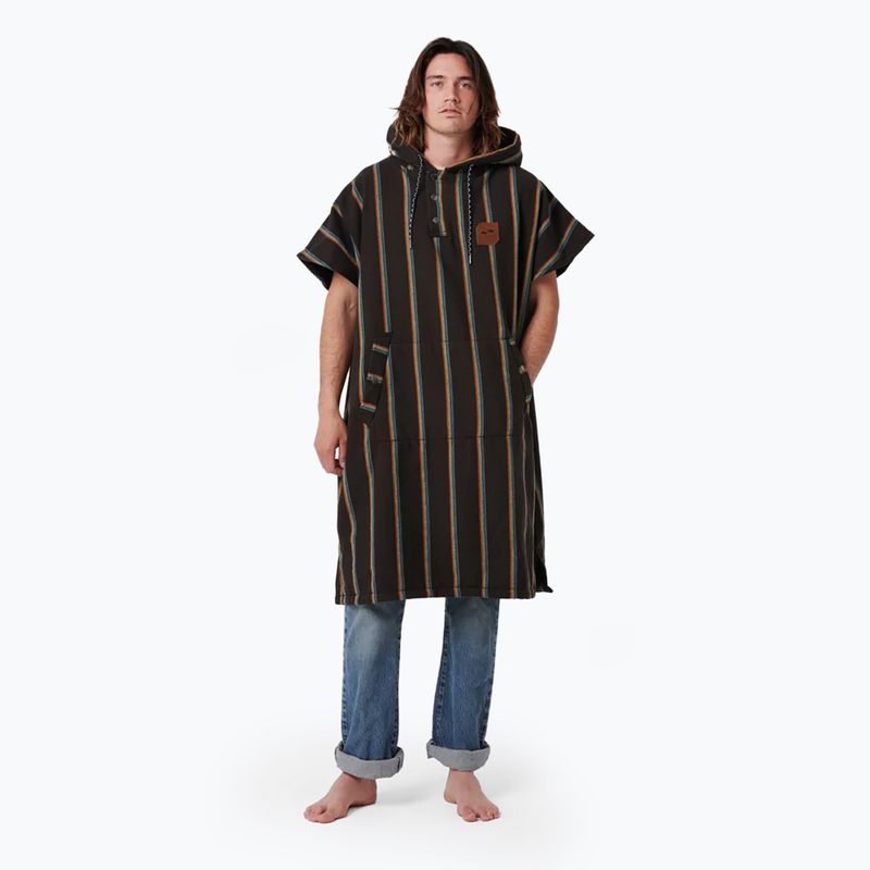 Poncho Slowtide Baja Stripe nero 4