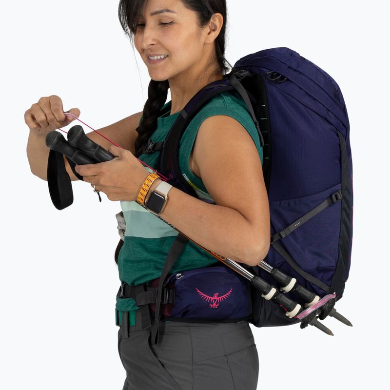 Zaino da trekking Osprey Tempest 26 l deep fig / hotspot pink donna 8