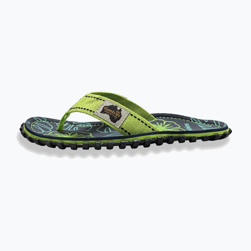 Infradito Gumbies Islander lime hibiscus 2