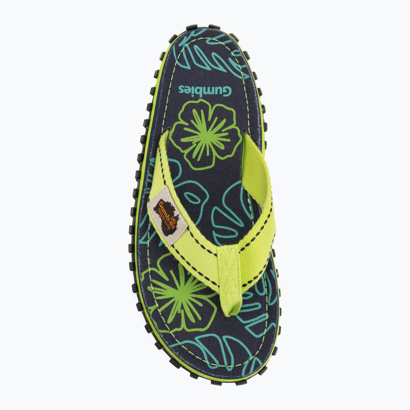 Infradito Gumbies Islander lime hibiscus 5