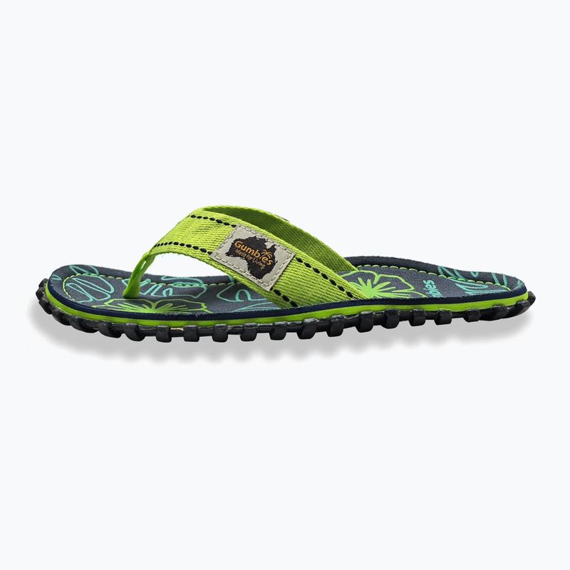 Infradito Gumbies Islander lime hibiscus 2