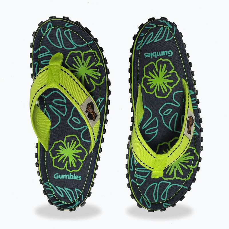 Infradito Gumbies Islander lime hibiscus 4