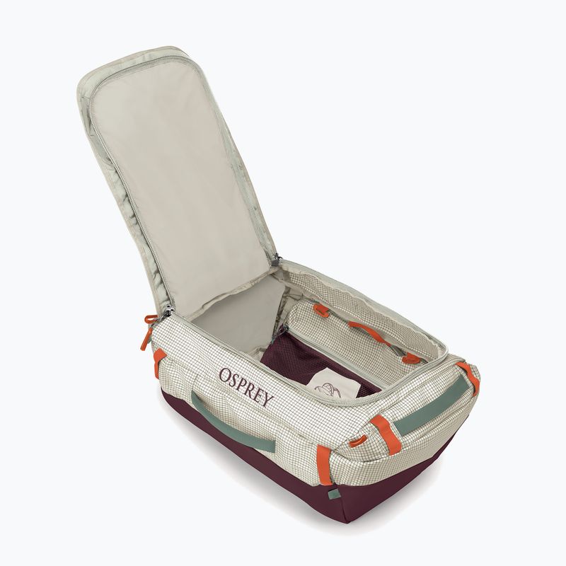 Borsa da viaggio Osprey Transporter Duffel 40 l mystery white/moody burgundy 3