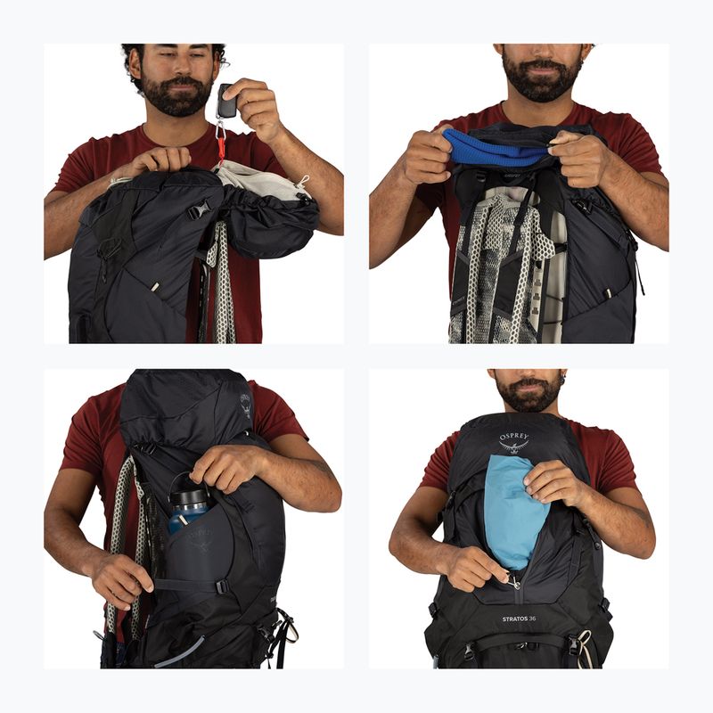 Zaino da trekking da uomo Osprey Stratos 36 l raven black 14