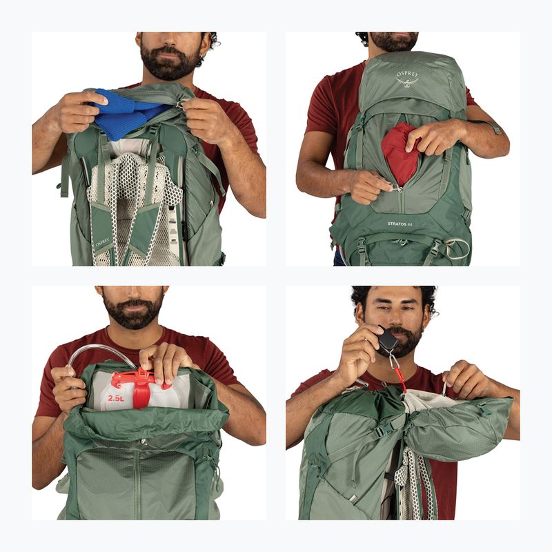 Zaino da trekking da uomo Osprey Stratos 44 l pine leaf 14