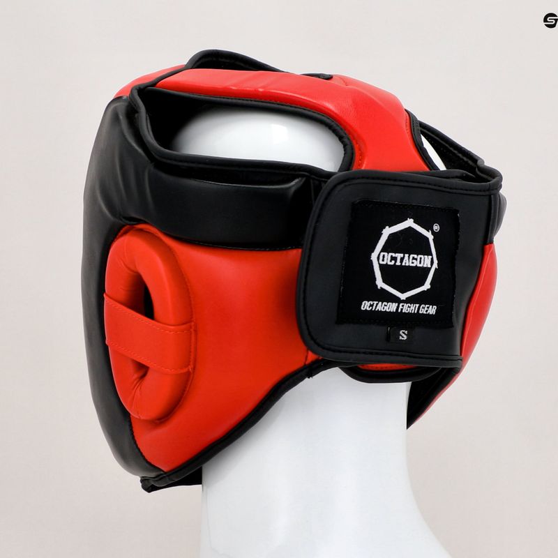 Casco da boxe Octagon Plain rosso 5