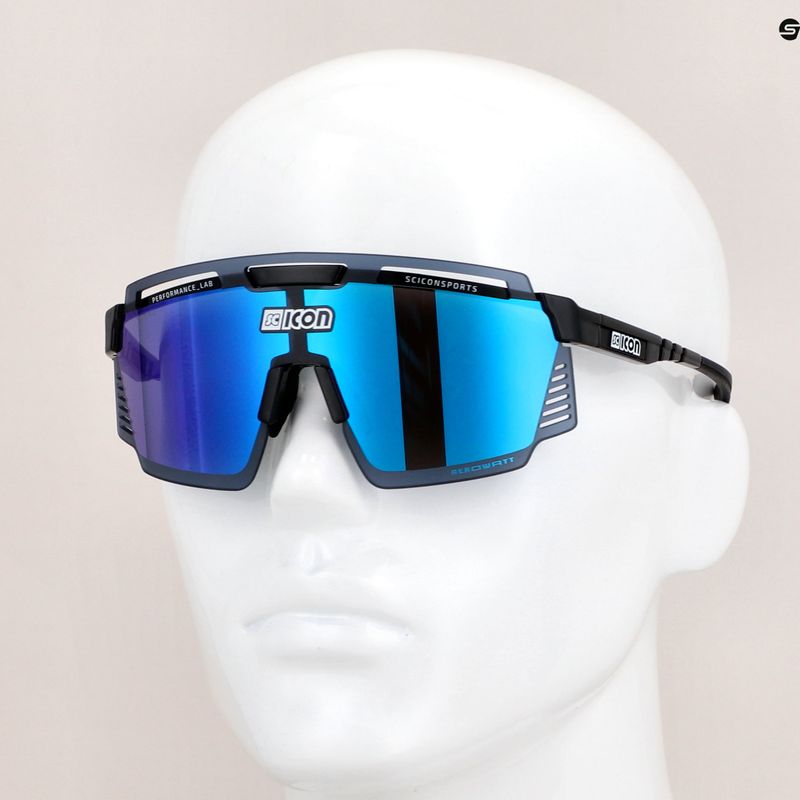 Occhiali da sole SCICON Aerowatt nero lucido/scnpp multimirror blu 8