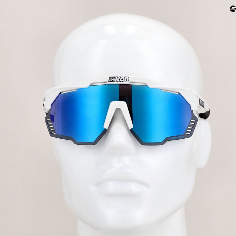 Occhiali da sole SCICON Aeroshade Kunken bianco lucido/scnpp multimirror blu 9