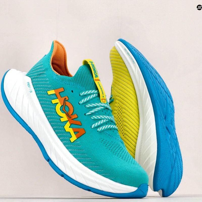Scarpe da corsa da donna HOKA Carbon X 3 ceramica/primula della sera 14