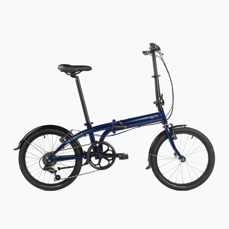 Bicicletta da città pieghevole Tern Link B7 navy