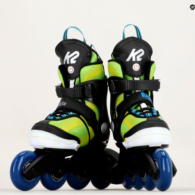 Pattini a rotelle per bambini K2 Raider Beam verde/blu 15