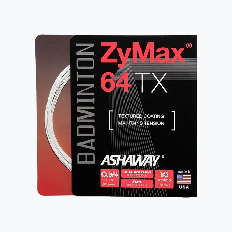 Corda da badminton ASHAWAY ZyMax 64 TX - set bianco