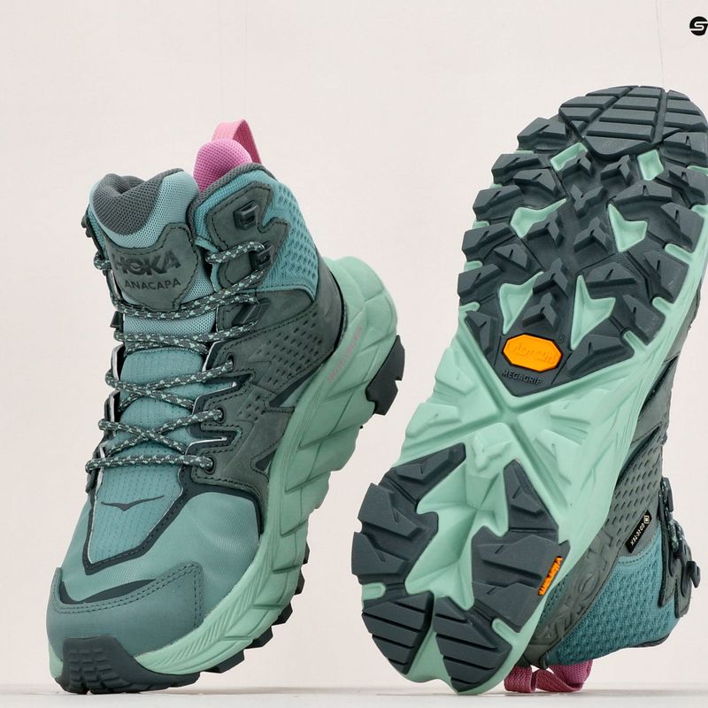 Stivali da trekking da donna HOKA Anacapa Mid GTX traliccio/verde nebbia 14