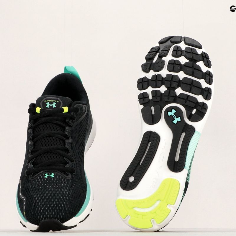 Under Armour Hovr Infinite 5 nero/bianco/verde brezza uomini scarpe da corsa 17