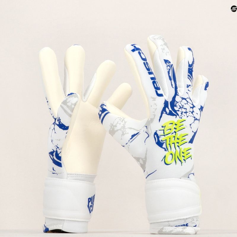 Guanti da portiere Reusch Pure Contact bianco argento/blu scuro 10