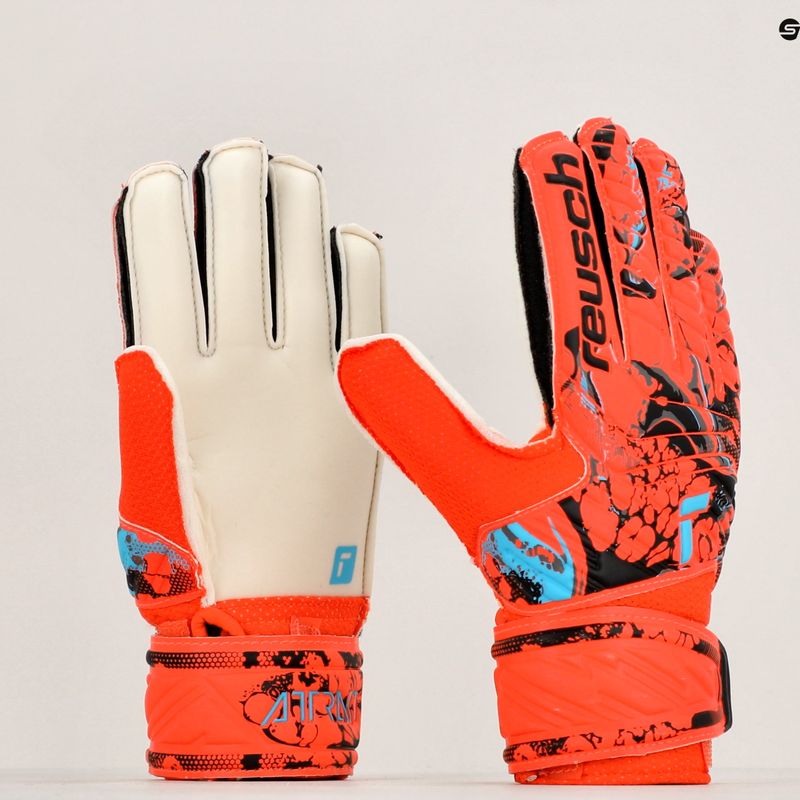 Guanti da portiere per bambini Reusch Attrakt Solid rosso brillante/blu futuro 9