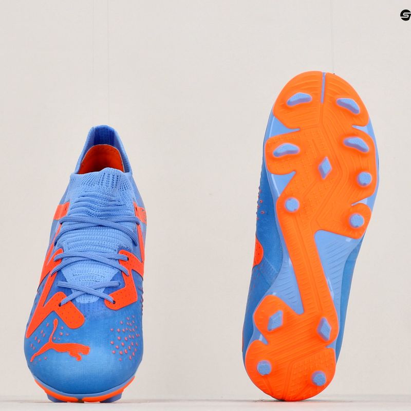 Scarpe da calcio PUMA Future Match FG/AG blu glimmer/puma bianco/ultra arancione per bambini 16