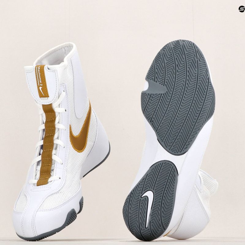 Scarpe da boxe Nike Machomai bianco/oro 15