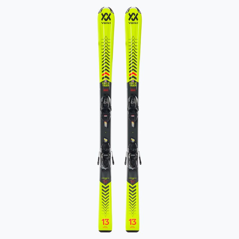 Sci da discesa per bambini Völkl RACETIGER Junior + Attacchi 7.0 VMotion Jr. giallo/nero