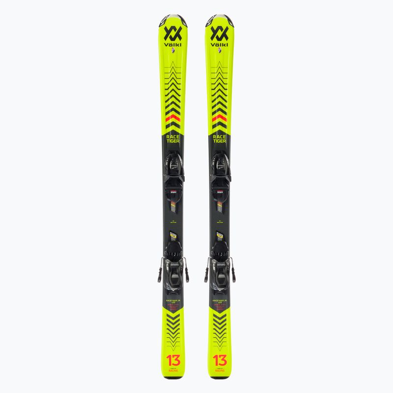 Sci da discesa per bambini Völkl RACETIGER Junior + Attacchi 4.5 VMotion Jr. giallo/nero
