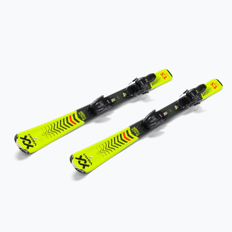 Sci da discesa per bambini Völkl RACETIGER Junior + Attacchi 4.5 VMotion Jr. giallo/nero 4