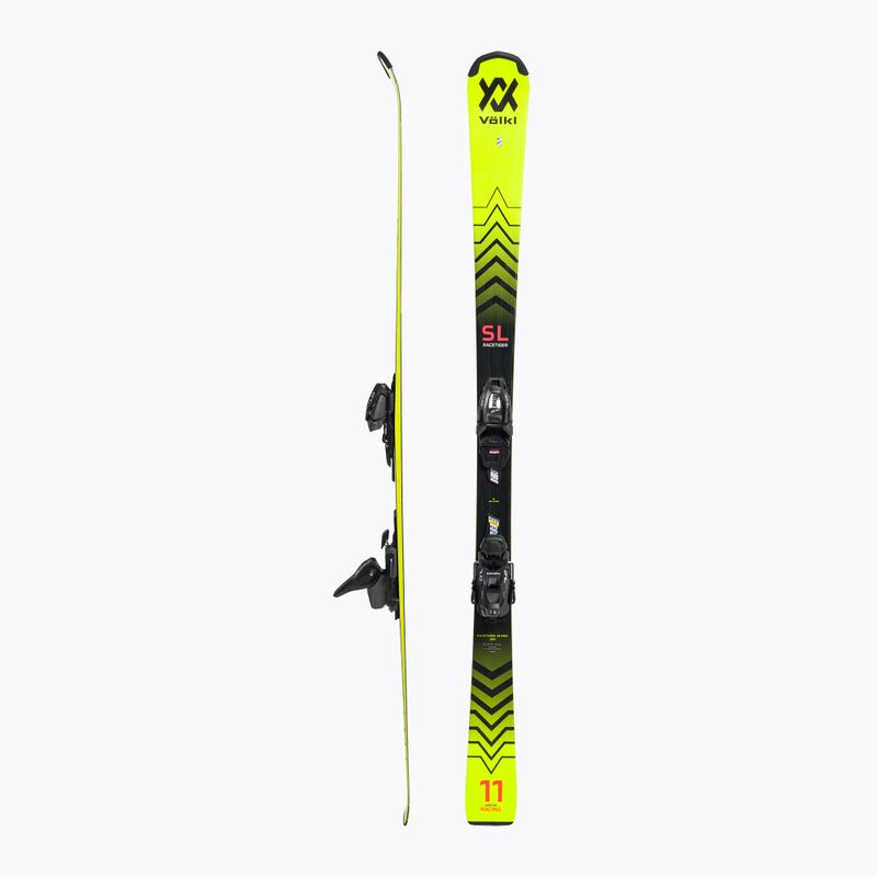 Sci da discesa per bambini Völkl Racetiger JR Pro + Attacchi 7.0 VMotion JR giallo/nero 2
