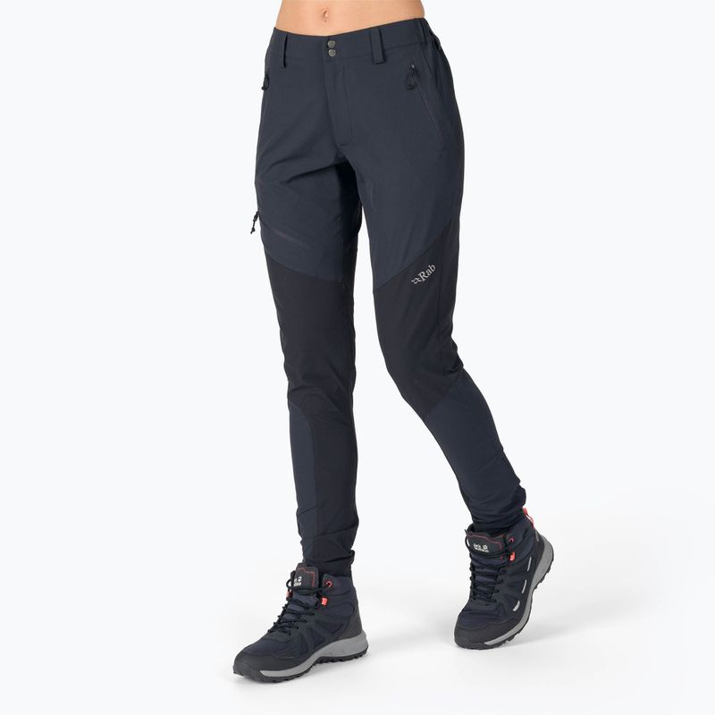 Pantaloni softshell da donna Rab Torque Mountain beluga/nero