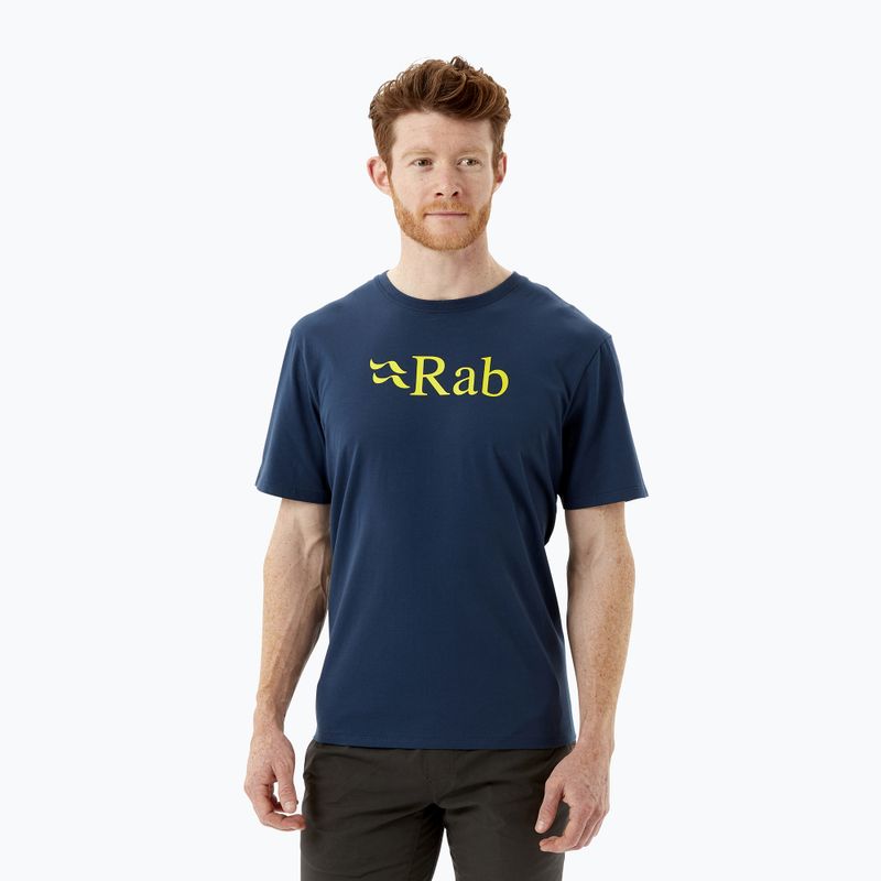 Maglietta da trekking Rab Stance Logo SS a inchiostro profondo da uomo