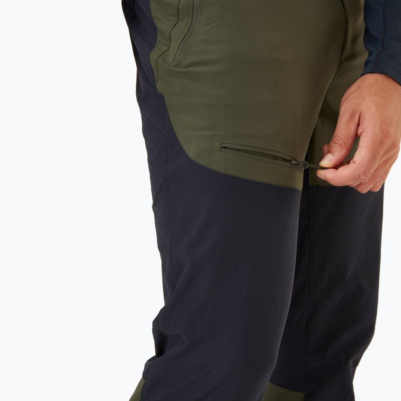 Pantaloni softshell da uomo Rab Torque Mountain army/ beluga 5