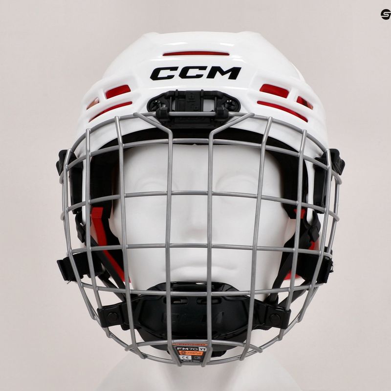 Casco da hockey junior CCM Tacks 70 Combo bianco 14