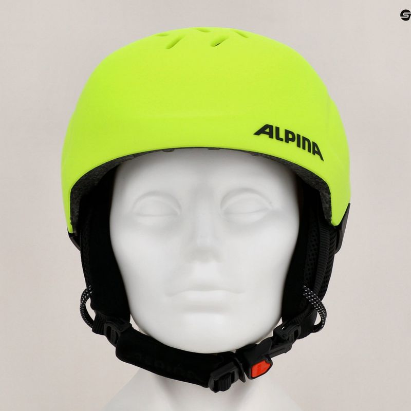 Casco da sci Alpina Pizi per bambini neon/giallo opaco 10