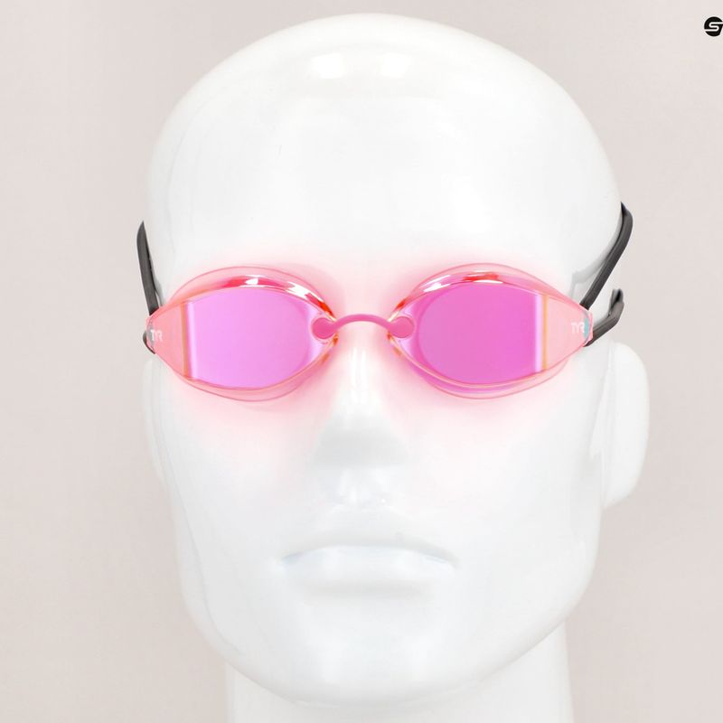 Occhiali da nuoto TYR Tracer-X Racing Mirrored rosa/nero 9