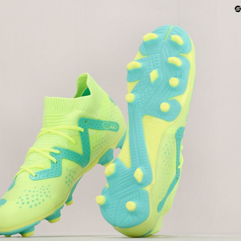 Scarpe da calcio PUMA Future Match FG/AG giallo veloce/puma nero/elettrico menta piperita per bambini 16