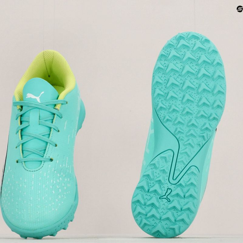 Scarpe da calcio PUMA Ultra Play TT electric peppermint/puma white/fast yellow per bambini 17