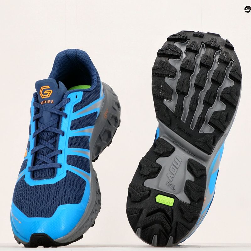 Scarpe da corsa Inov-8 Trailfly Ultra G300 Max da uomo blu/grigio/nectar 11