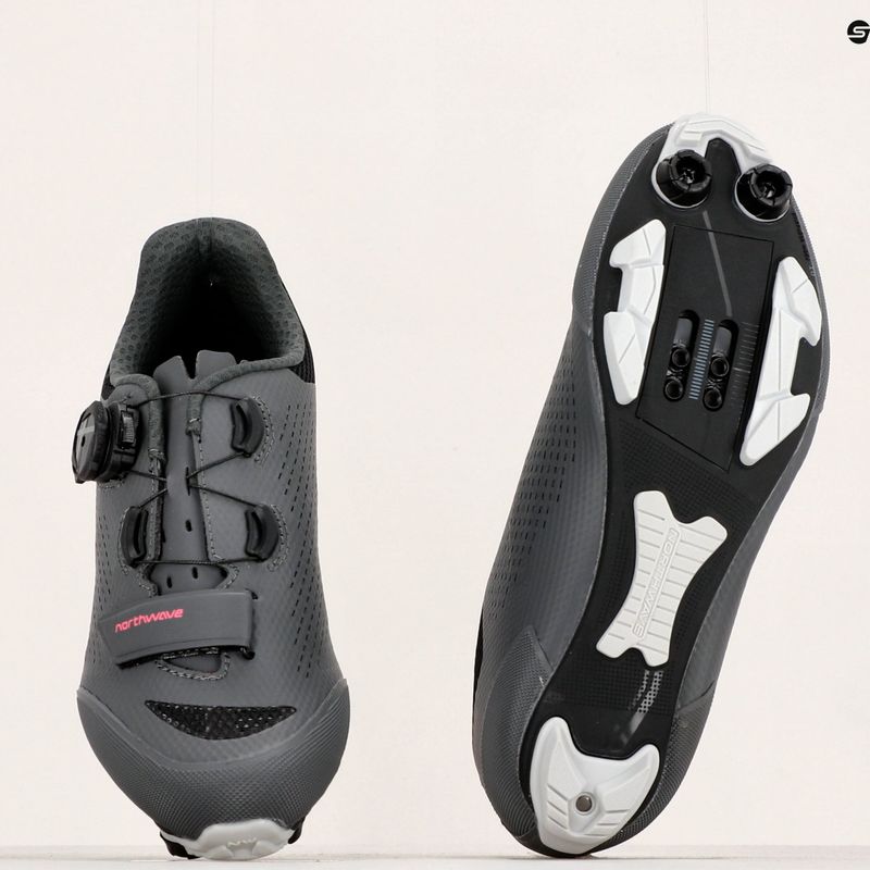 Scarpe da ciclismo MTB da donna Northwave Razer 2 grigio scuro/rosso neon 14