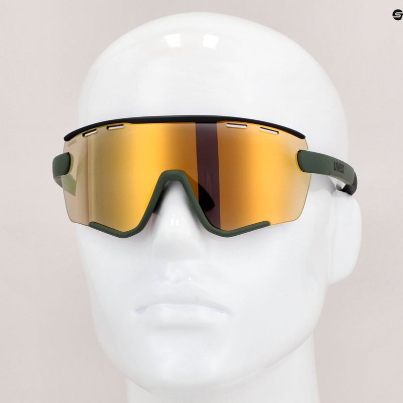 Occhiali da sole UVEX Sportstyle 236 Set verde muschio nero opaco/giallo specchio 13