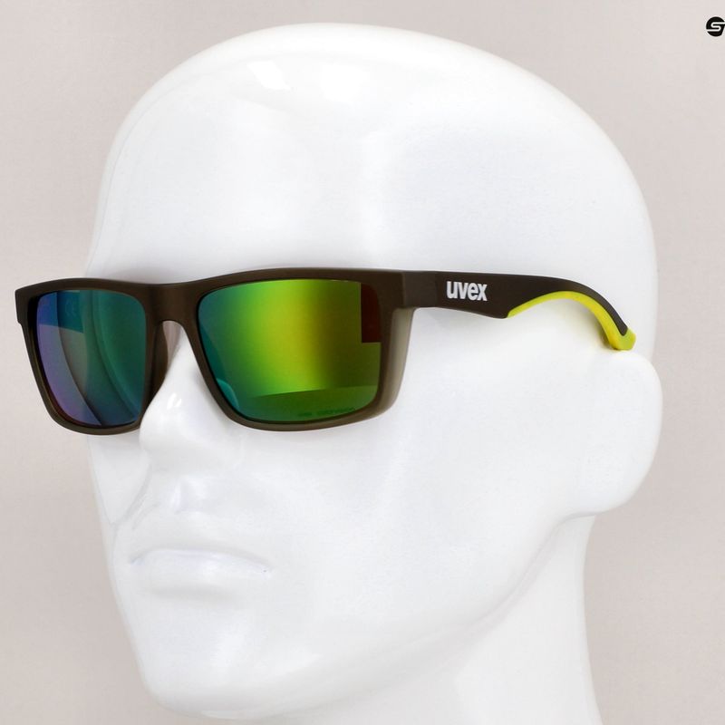 Occhiali da sole UVEX Lgl 50 CV oliva opaca/verde specchio 11