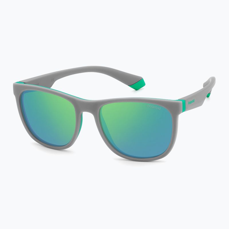 Occhiali da sole Polaroid PLD 8049/S grigio verde/grigio verde a specchio polarizzati per bambini 2