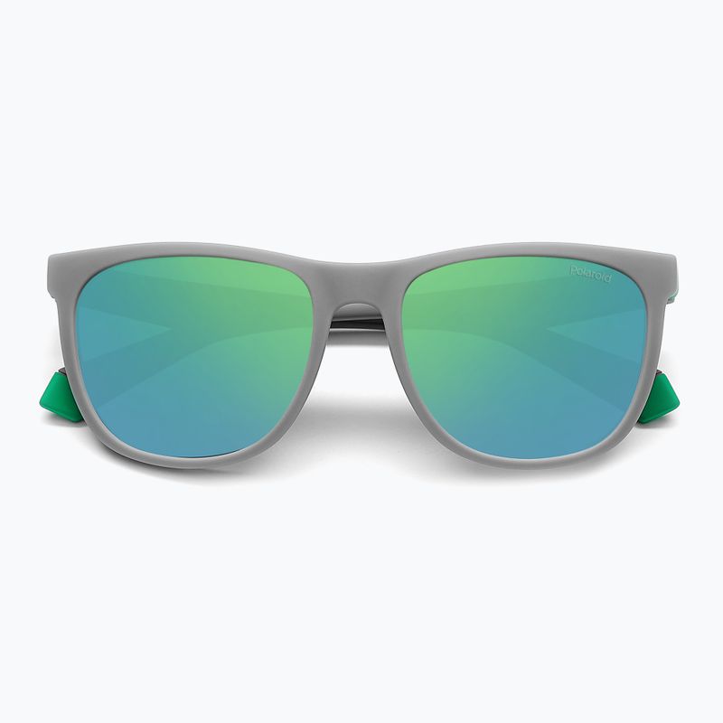 Occhiali da sole Polaroid PLD 8049/S grigio verde/grigio verde a specchio polarizzati per bambini 4