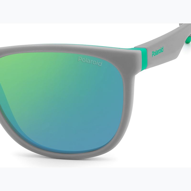 Occhiali da sole Polaroid PLD 8049/S grigio verde/grigio verde a specchio polarizzati per bambini 5