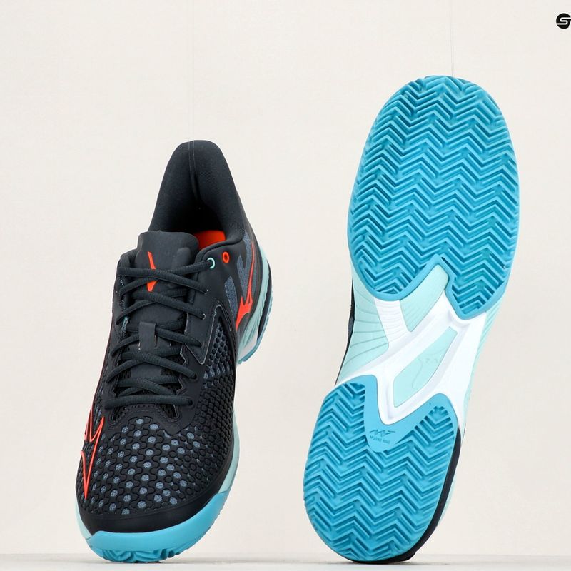 Scarpe da tennis da uomo Mizuno Wave Exceed Tour 5 CC blu collegiale/soleil/turchese manager 11