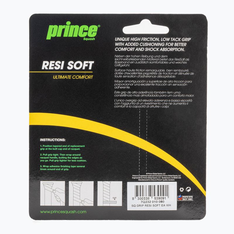 Grip per racchetta da squash Prince Resi Soft bianco 2