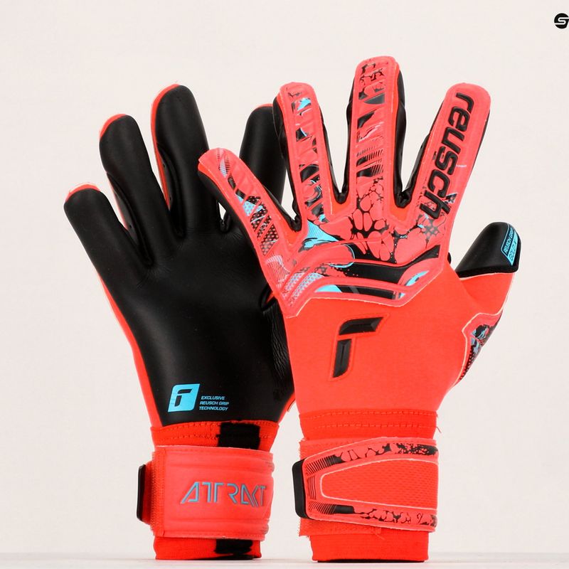 Guanti da portiere Reusch Attrakt Gold X rosso vivo/blu futuro/nero 9