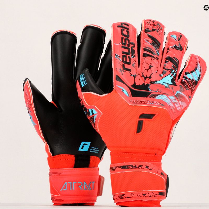 Guanto da portiere Reusch Attrakt Gold X Evolution Cut Finger Support rosso brillante/blu futuro/nero 9