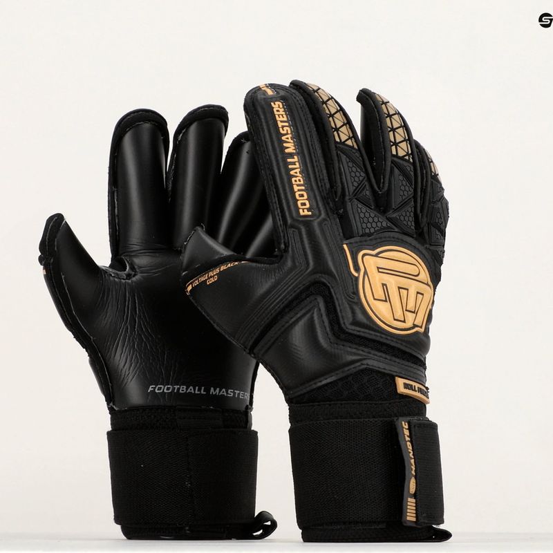 Guanti da portiere per bambini Football Masters Voltage Plus RF v 4.0 nero/oro 10